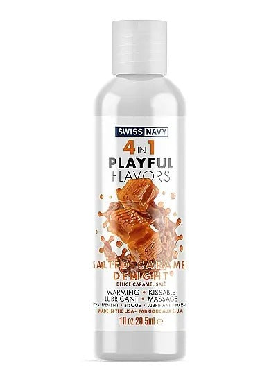 LUBRICANTE 4 EN 1 DE SABORES PLAYFUL  . SWISS NAVY, 1 OZ.