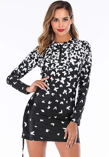 TRAJE DE BAÑO TIPO VESTIDO MANGA LARGA