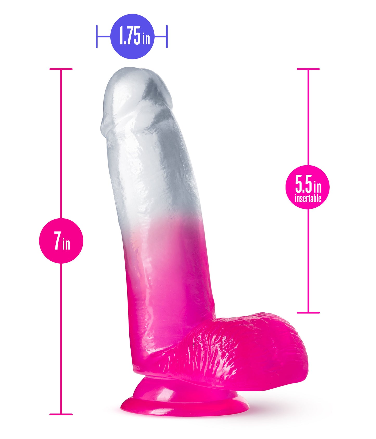 DILDO 7 PULGADAS FUSCIA - MAGNOLIA BY BYOURS