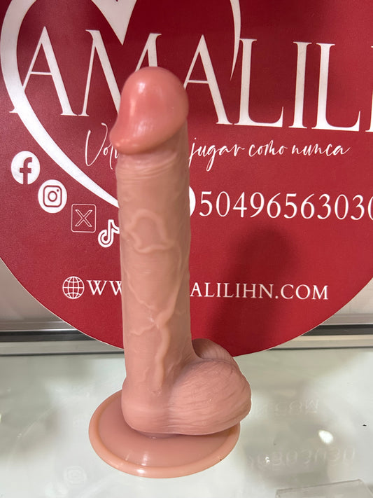 DILDO REALISTA CON TESTICULOS AMOR SIN PILAS