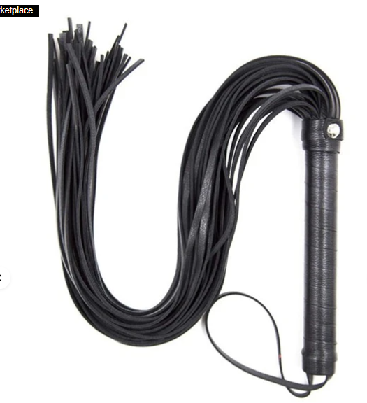 BDSM LÁTIGO 1 PIEZA DE CUERO PURO NEGRO BDSM PARA AZOTAR