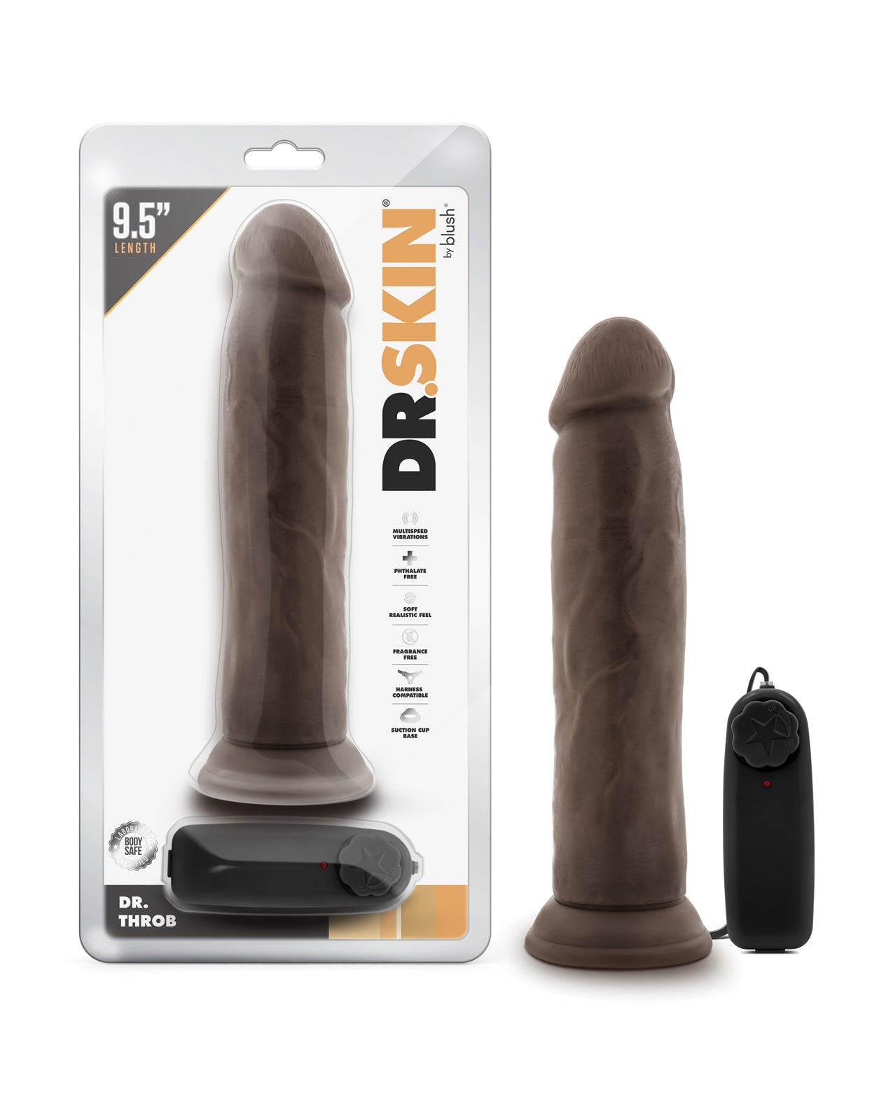 DILDO VIBRADOR DR SKIN-DR THROB 9.5 PULGADAS