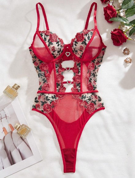 BODY TRANSPARENTE DE ENCAJE FLORAL