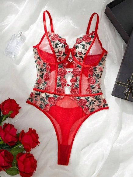 BODY TRANSPARENTE DE ENCAJE FLORAL
