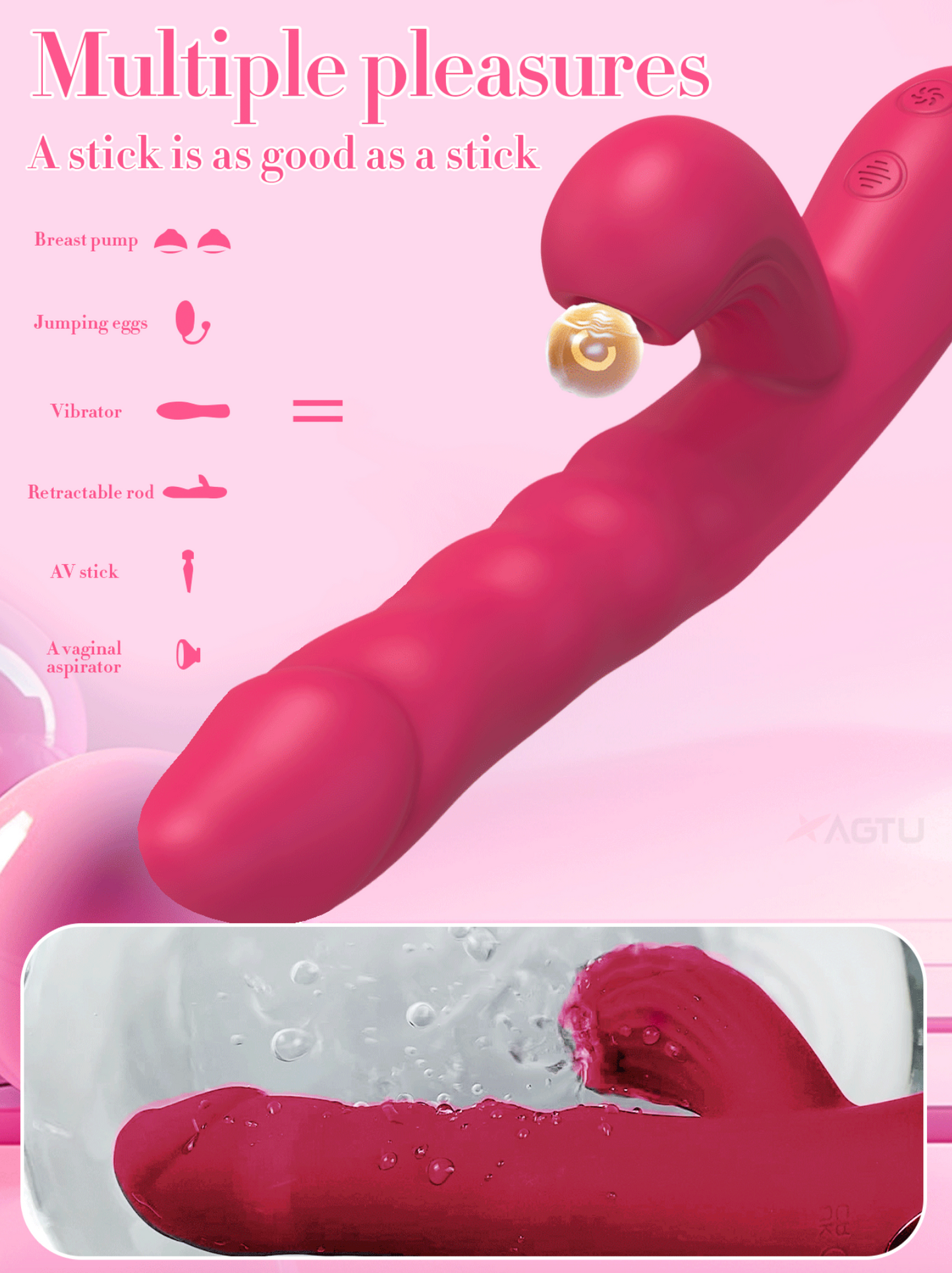 VIBRADOR JESSY 2 EN 1 EMPUJE Y SUCCIÓN – ORGASMOS DOBLES 💖💦