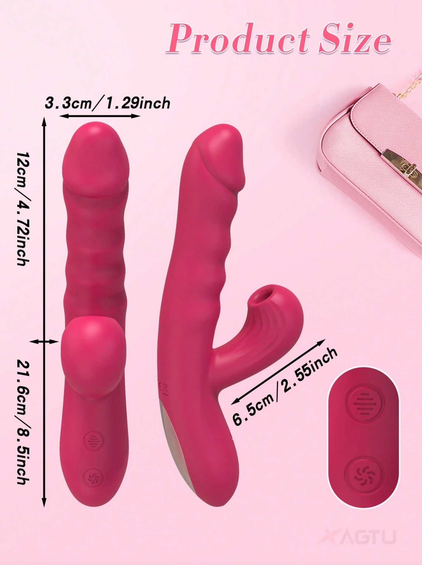 VIBRADOR JESSY 2 EN 1 EMPUJE Y SUCCIÓN – ORGASMOS DOBLES 💖💦