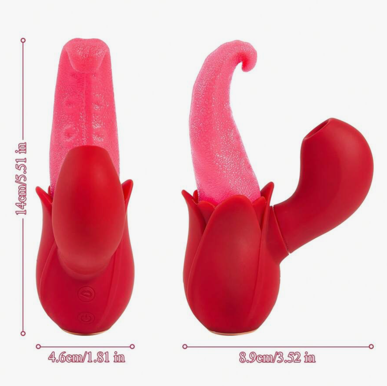 VIBRADOR LENGUA LAMIENDO + SUCCIONADOR CLITORIAL ANA 10 MODOS – RECARGABLE E IMPERMEABLE