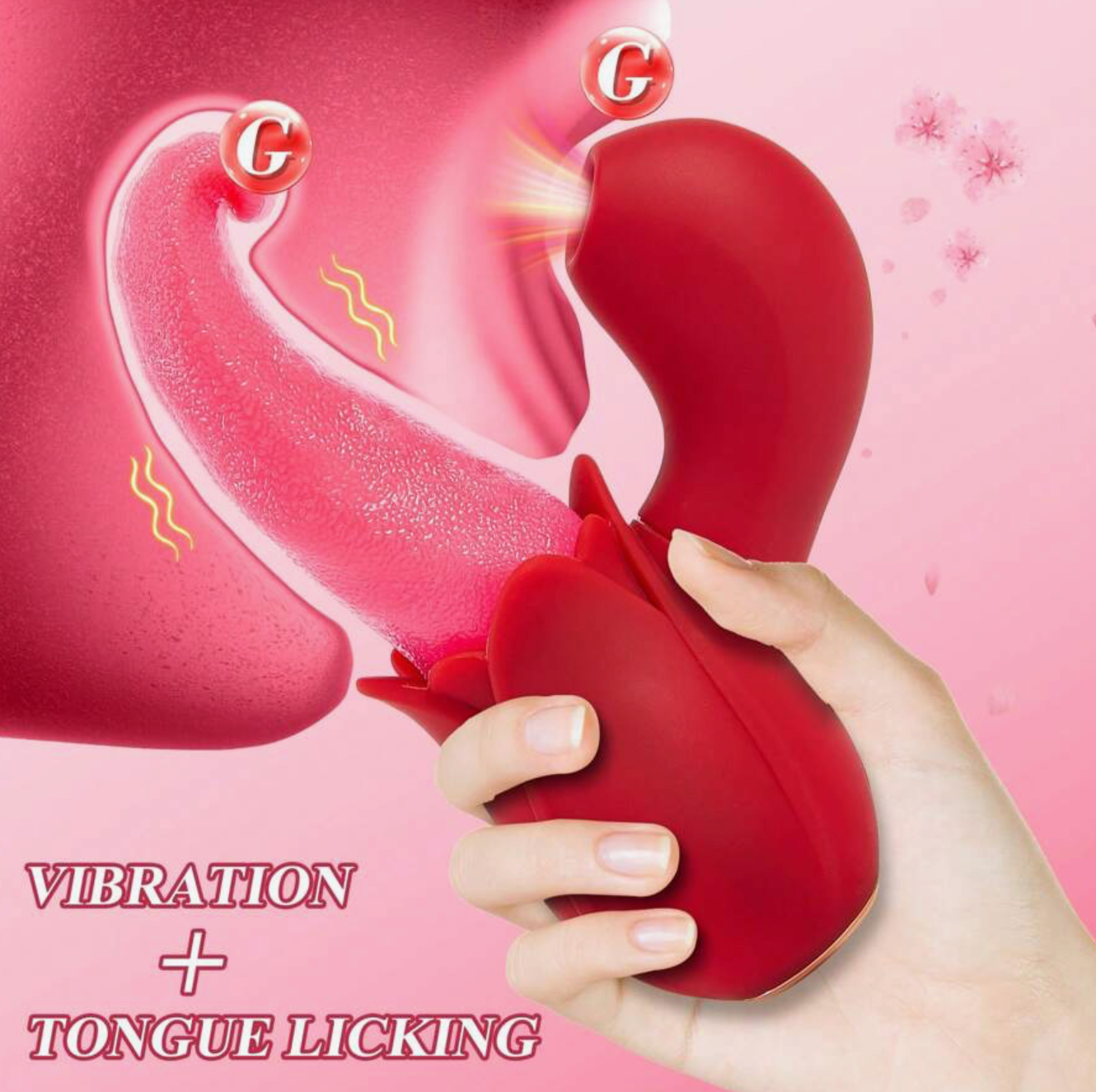 VIBRADOR LENGUA LAMIENDO + SUCCIONADOR CLITORIAL ANA 10 MODOS – RECARGABLE E IMPERMEABLE