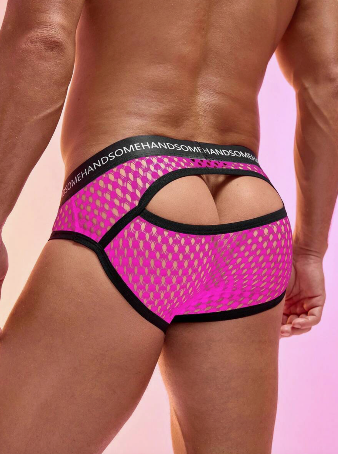 TANGA CON ABERTURA TRASERA MASCULINO ROSA