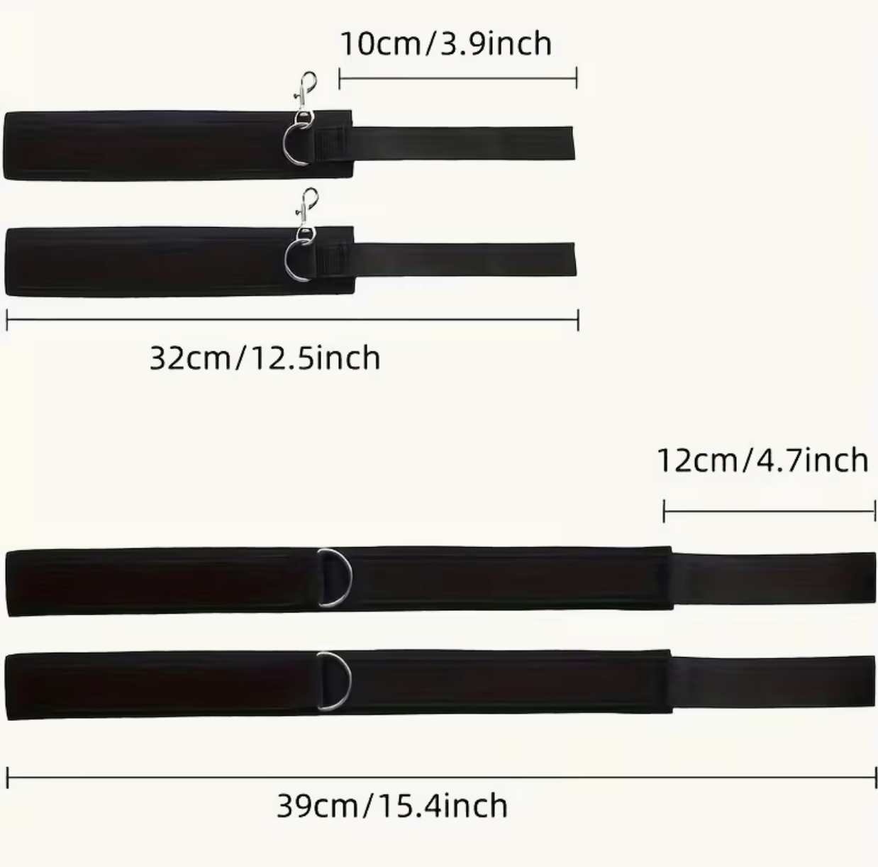 KIT DE ESPOSAS AJUSTABLES PARA MANOS Y PIERNAS – SET DE SUJECIÓN BDSM CON CADENA
