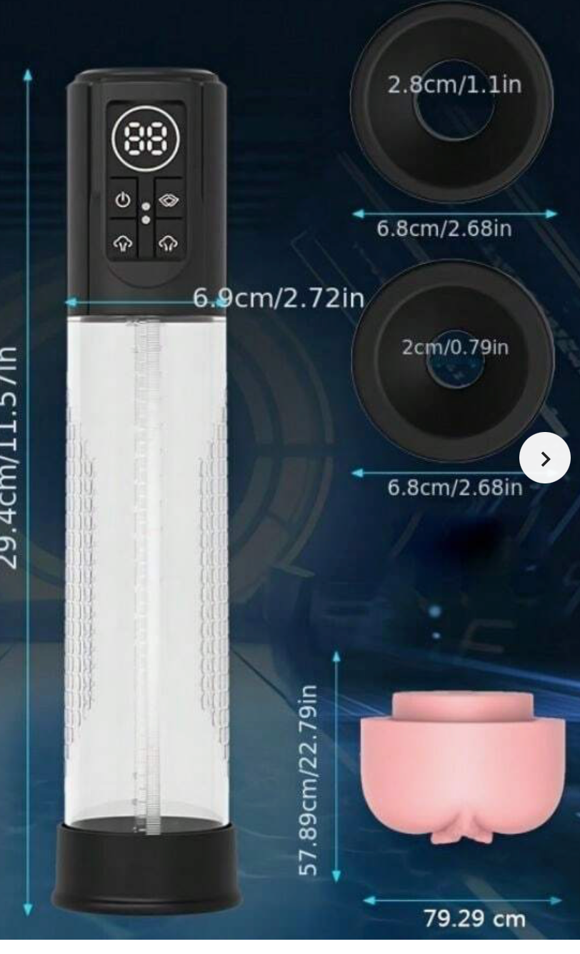 "EL GYM DEL PENE"ENTRENADOR DE POTENCIA MASCULINA CON SUCCIÓN INTELIGENTE Y PANTALLA LED – AUMENTO DE PRESIÓN Y ENTRENAMIENTO AUTOMÁTICO