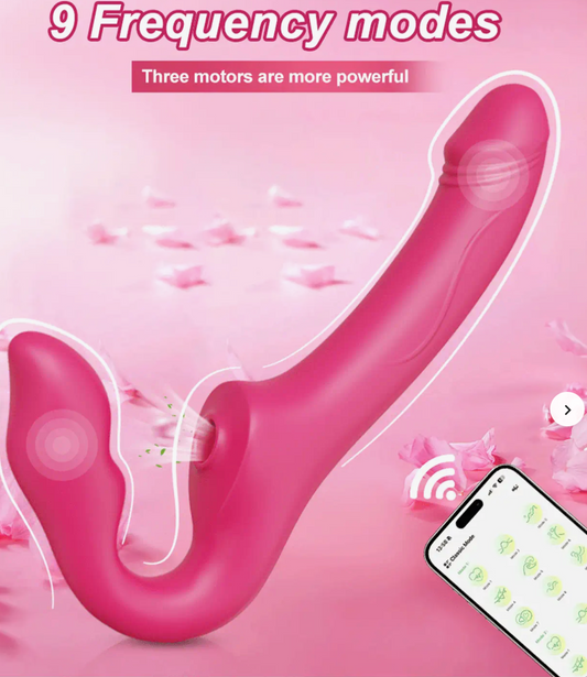 LA SANSÓN ROSADA-DILDO VIBRADOR TRIPLE ESTIMULACIÓN CONTROLADO POR APP – EXPERIENCIA SIN ARNÉS PARA ELLAS Y ELLOS