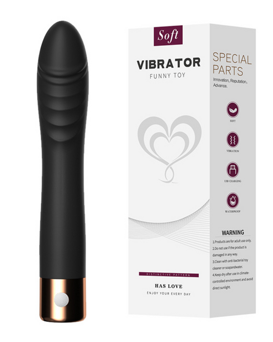 NEGRO INTENSO – VIBRADOR RECARGABLE SUAVE Y SILENCIOSO