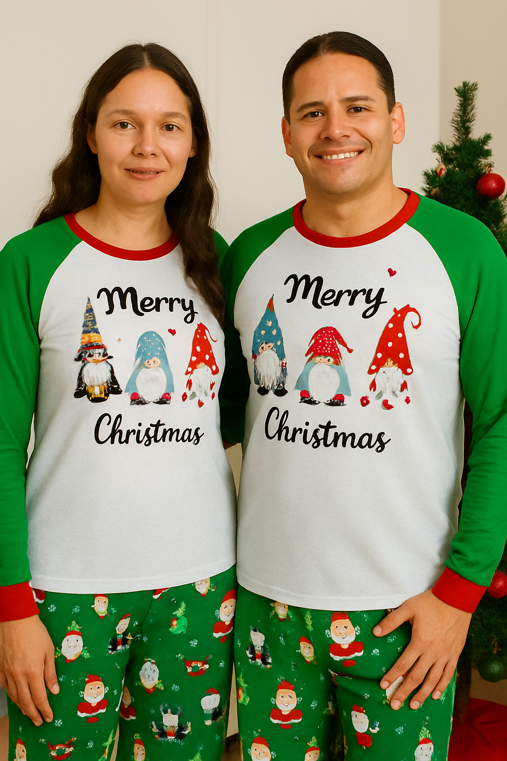 PIJAMAS NAVIDEÑAS ADULTO MERRY CHRISTMAS – GNOMOS VERDES AMALILI