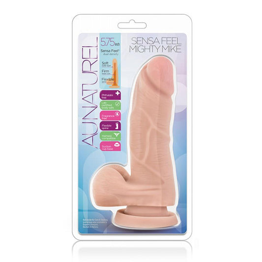 DILDO BASICO CON TESTICULOS AUNATUREL-MIGHTY MIKE