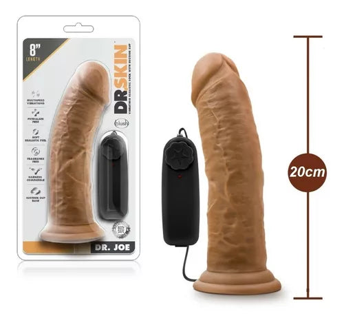 DR. JOE 8” REALISTA CON VIBRACIÓN Y CONTROL REMOTO | SUCCIÓN FUERTE Y SENSACIÓN AUTÉNTICA