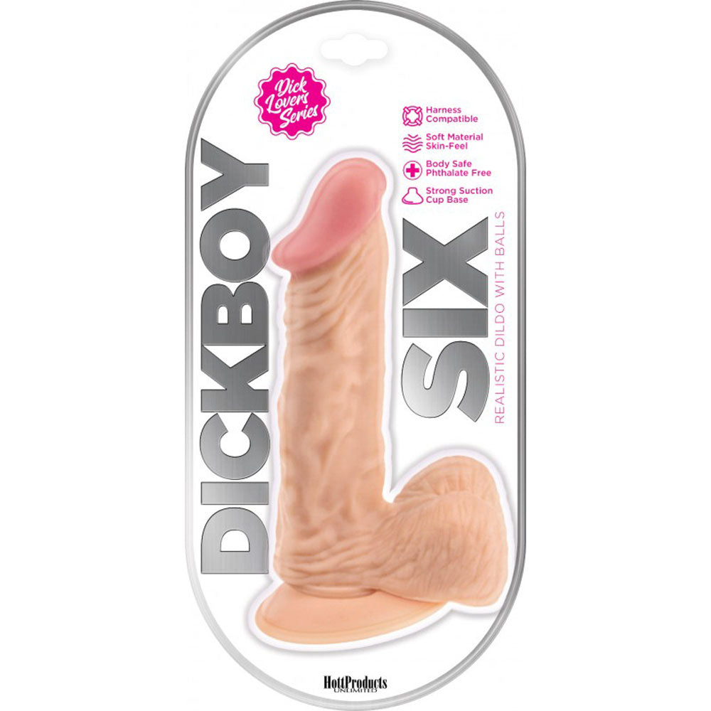 Dildo realista dickboy six con ventosa y textura natural