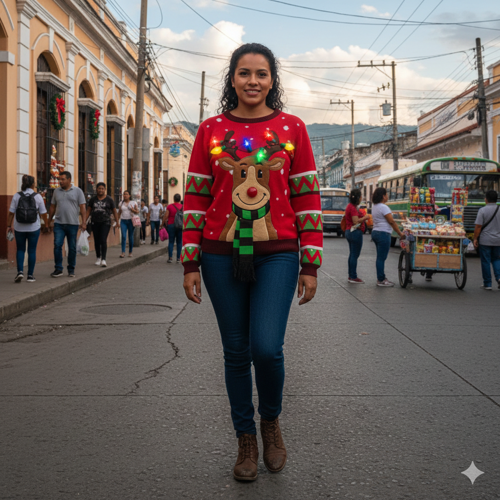 🦌 SUÉTER NAVIDEÑO DE RENO CON LUCES LED – ADULTO