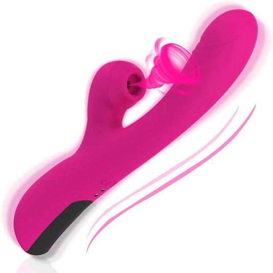 VIBRADOR 2 EN 1 CON SUCCIÓN Y ESTIMULACIÓN DE PUNTO G RECARGABLE
