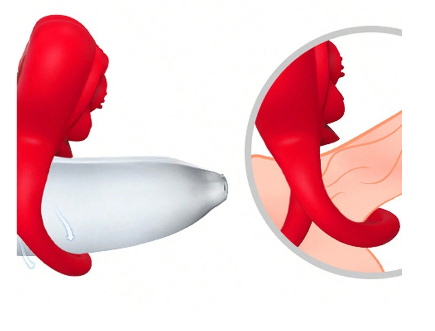 ANILLO VIBRADOR FORMA DE CORAZON USO DE APP ROJO