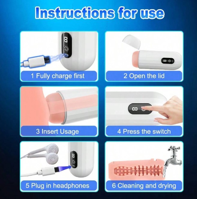 MASTURBADOR VIBRADOR CON AUDIFONOS