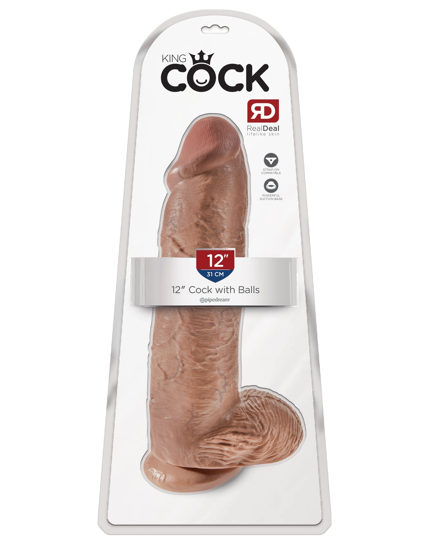DILDO DE 12 PULGADAS CON TESTICULO KING COCK