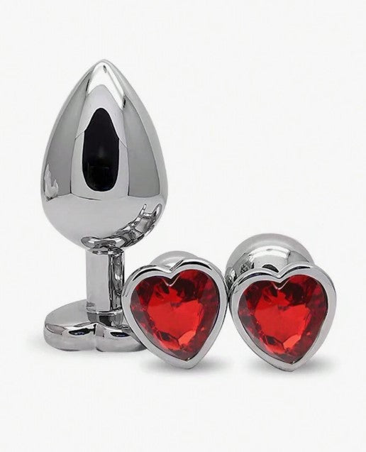 PLUG ANAL METALICO CORAZON SURTIDO TALLA L