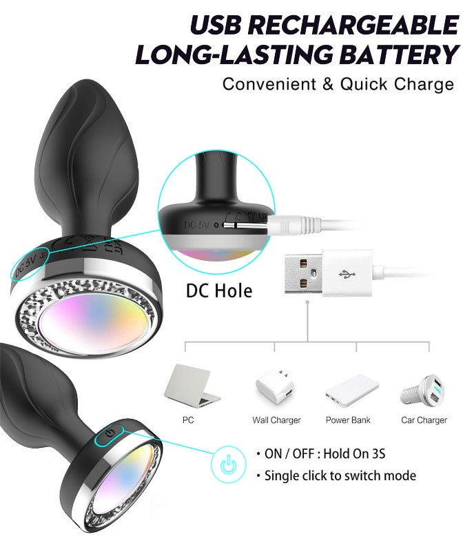 PLUG ANAL VIBRADOR DE LUCES LED DE CONTROL