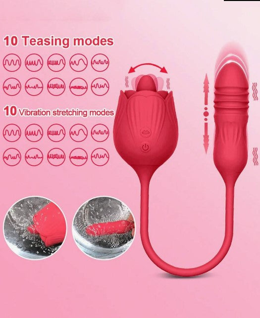 🔥 La Gritona Interconectada 🔥VIBRADOR LENGÜITA + PUNTO G CON CONEXIÓN FLEXIBLE – DOBLE PLACER INTENSO💥