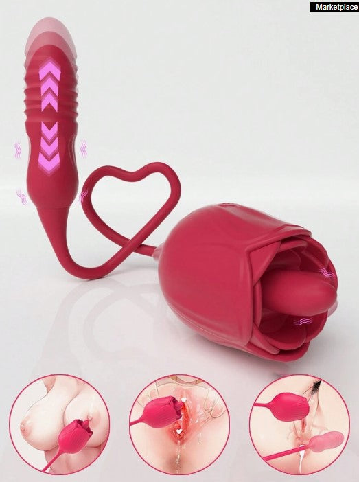 🔥 La Gritona Interconectada 🔥VIBRADOR LENGÜITA + PUNTO G CON CONEXIÓN FLEXIBLE – DOBLE PLACER INTENSO💥