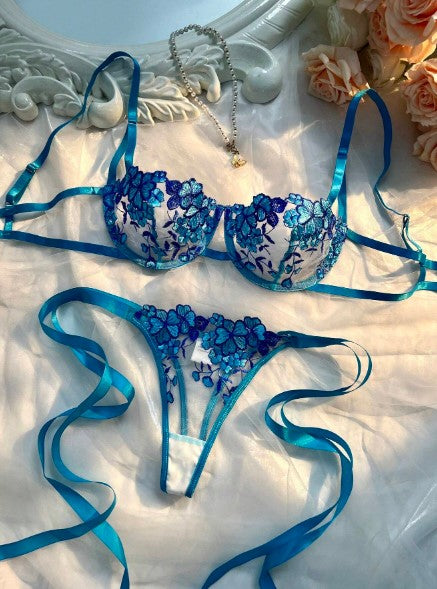 SET DE DOS PIEZAS TRANSPARENTE CON LISTONES