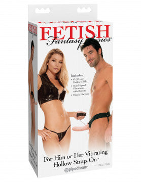 STRAP-ON HUECO VIBRATORIO FETISH DE 6 PULGADAS, PARA EL O ELLA