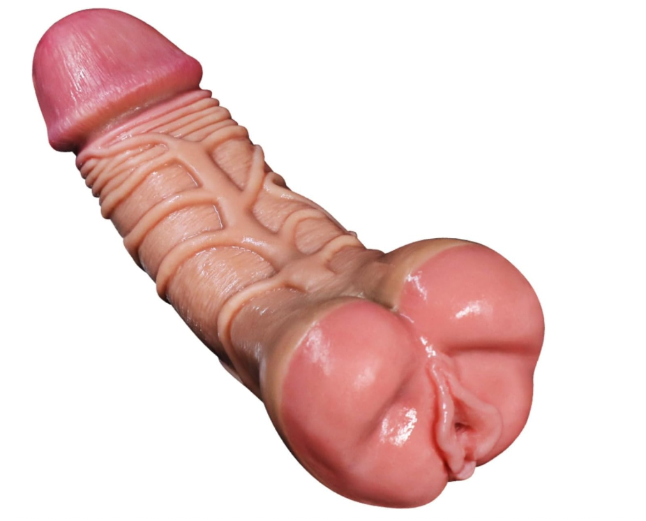 DILDO 2 EN 1 CON VAGINA REALISTA – DOBLE PLACER 🔥💦