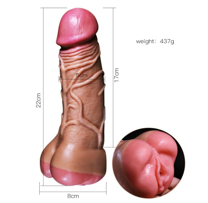 DILDO 2 EN 1 CON VAGINA REALISTA – DOBLE PLACER 🔥💦