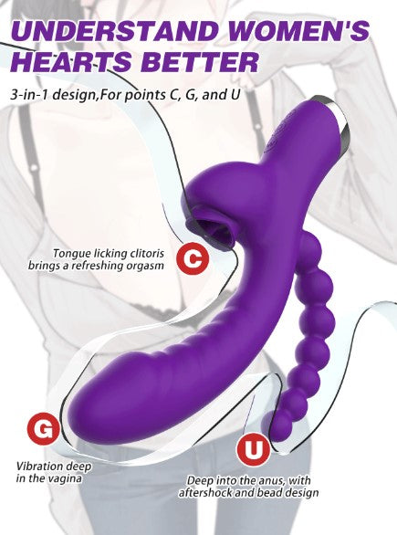 VIBRADOR Y SUCCIONADOR 3 EN 1 ANDREA