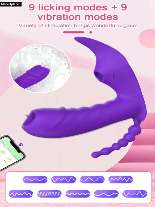 VIBRADOR 3 EN 1 ESTIMULADOR MORADO CON APP