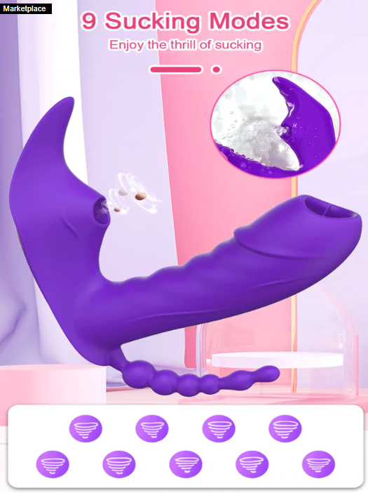 VIBRADOR 3 EN 1 ESTIMULADOR MORADO CON APP