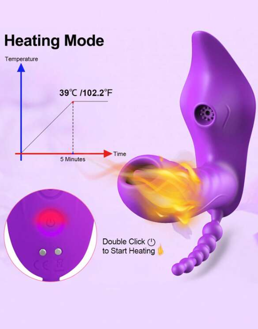 VIBRADOR 3 EN 1 ESTIMULADOR MORADO CON APP