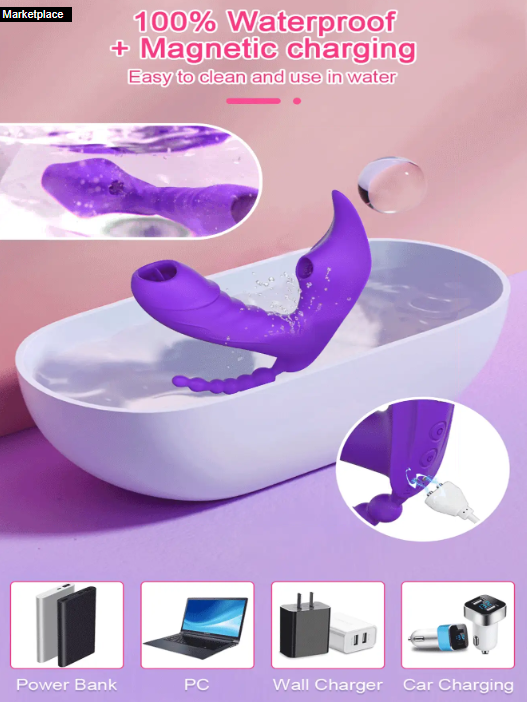 VIBRADOR 3 EN 1 ESTIMULADOR MORADO CON APP