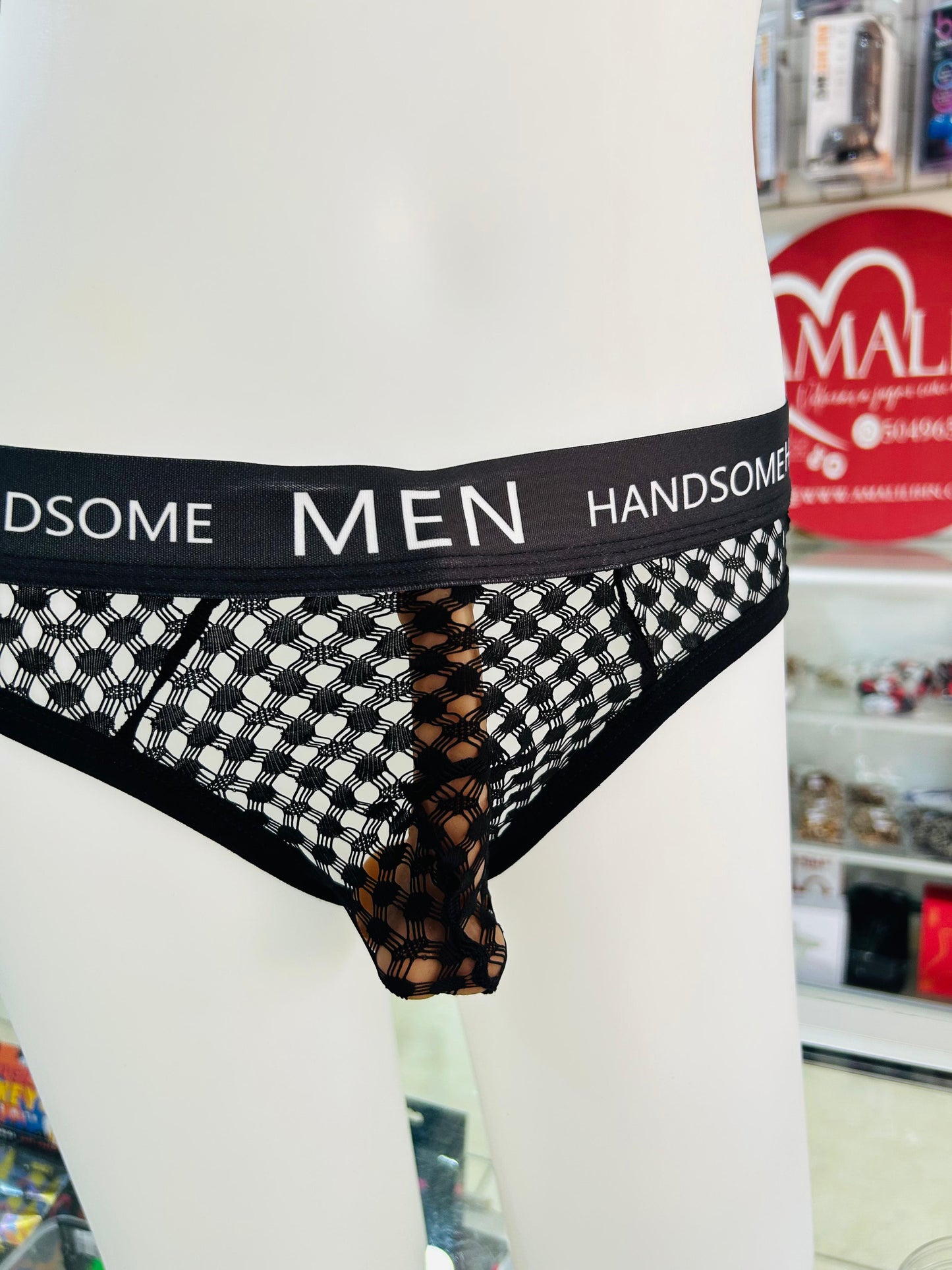 CALZONCILLO ABIERTO SEXY HOMBRE CON MALLA Y CINTURA ELÁSTICA