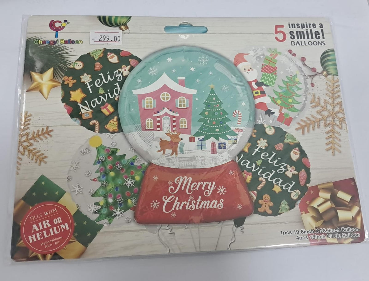 🎅 SET DE GLOBOS NAVIDEÑOS “INSPIRE A SMILE”