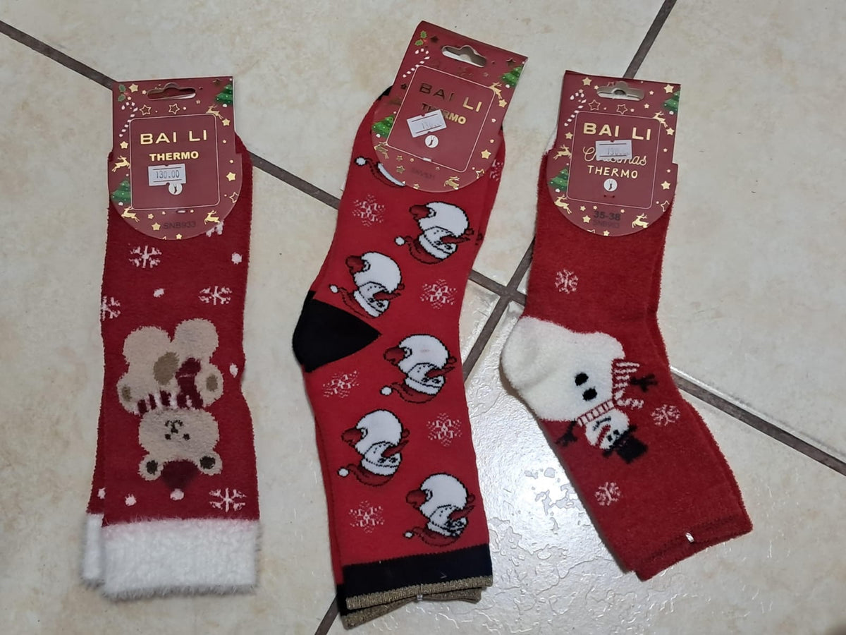 🧦 CALCETINES NAVIDEÑOS AFELPADOS CALENTITOS BAI LI THERMO