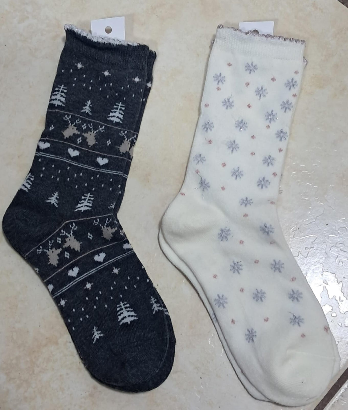 🧦 CALCETINES NAVIDEÑOS VINTAGE AFELPADOS PARA ADULTO