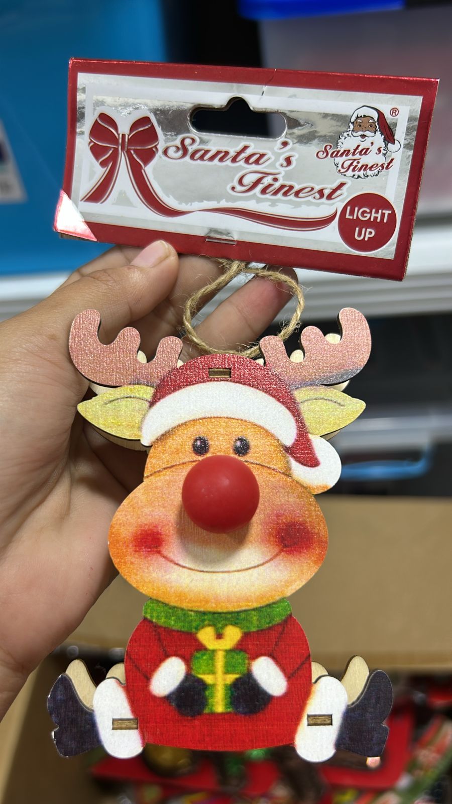ADORNO NAVIDEÑO DE MADERA CON LUZ – SANTA, RENO Y MUÑECO DE NIEVE
