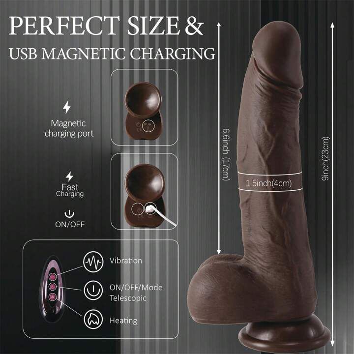 DILDO VIBRADOR 4 EN 1 TELESCÓPICO NEGRO – POTENCIA TOTAL 🍆🔥
