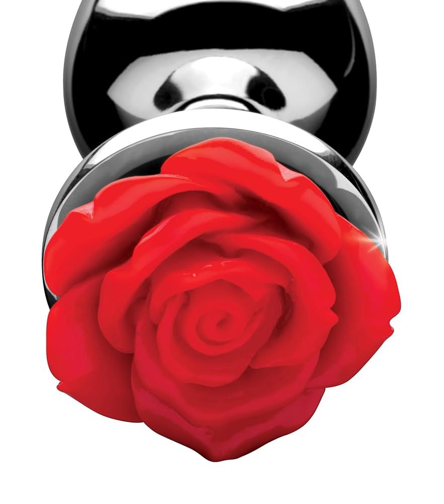 PLUG METÁLICO CON ROSA ROJA – ELEGANCIA Y PLACER