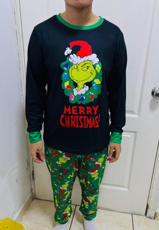 💚 PIJAMA NAVIDEÑA “THE GRINCH” ADULTO – EDICIÓN MERRY CHRISTMAS