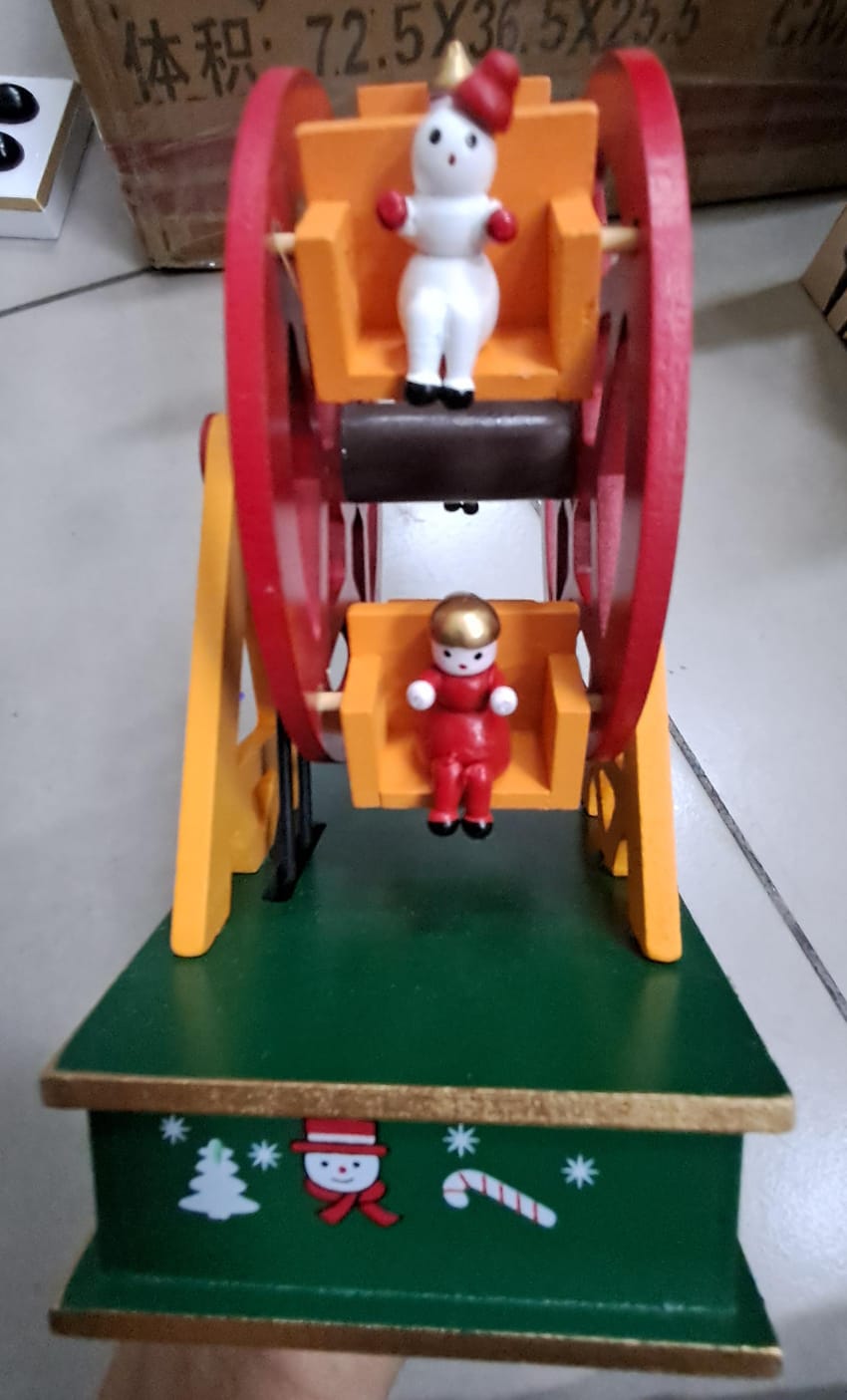 🎡🎄 RUEDA DE LA FORTUNA NAVIDEÑA DE MADERA – DECORACIÓN CLÁSICA ARTESANAL