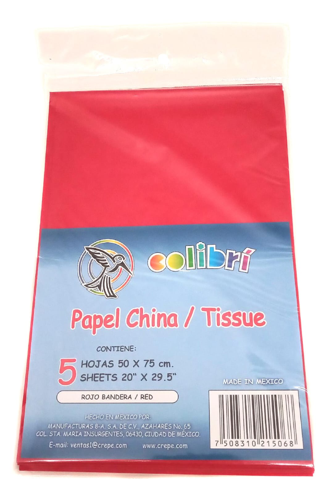 BOLSA DE PAPEL CHINA ROJO