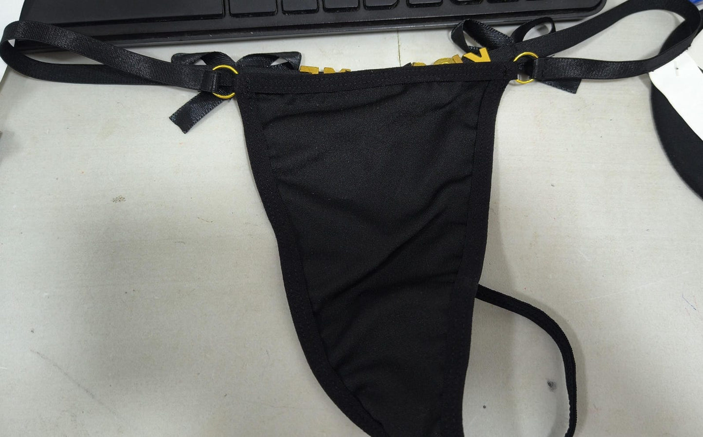 PANTY CON FRASE CALIENTE NEGRO